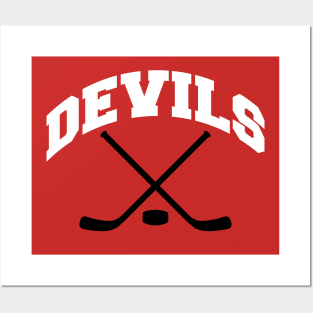 Devils Hockey Small Logo Posters and Art